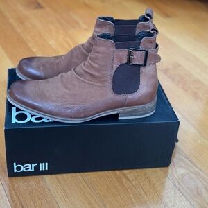 Bar III Chestnut Leather Buckle Boots